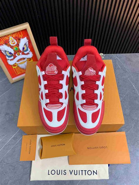louis vuitton red skate sneaker rep